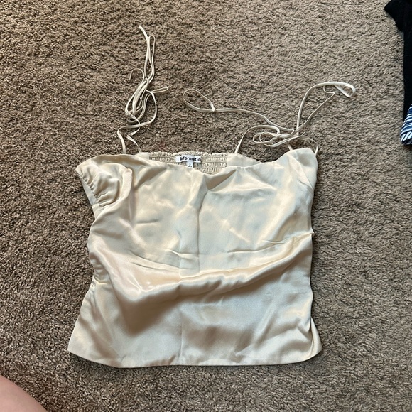 Reformation Tops - Reformation Cream Satin Cami with Adjustable Straps